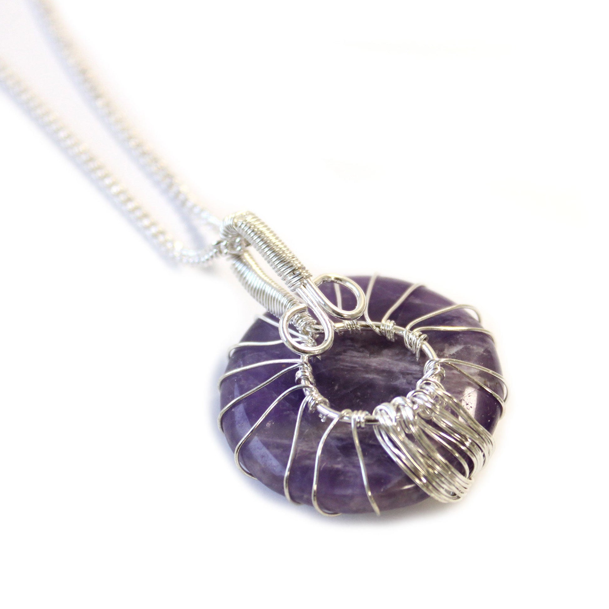 Tree of Life Gemstone Necklace - Amethyst product packaging on clean background from Quintessential Holistic Health Ltd