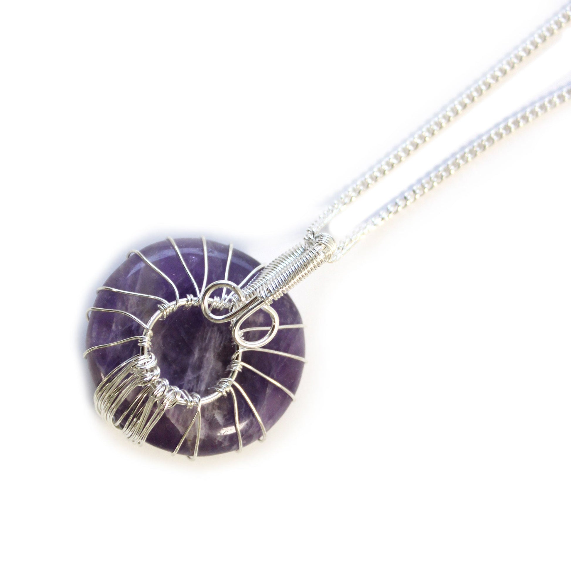 Tree of Life Gemstone Necklace - Amethyst product packaging on clean background from Quintessential Holistic Health Ltd