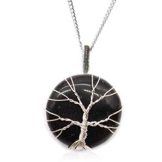 Tree of Life Gemstone Necklace - Black Onyx product packaging on clean background from Quintessential Holistic Health Ltd