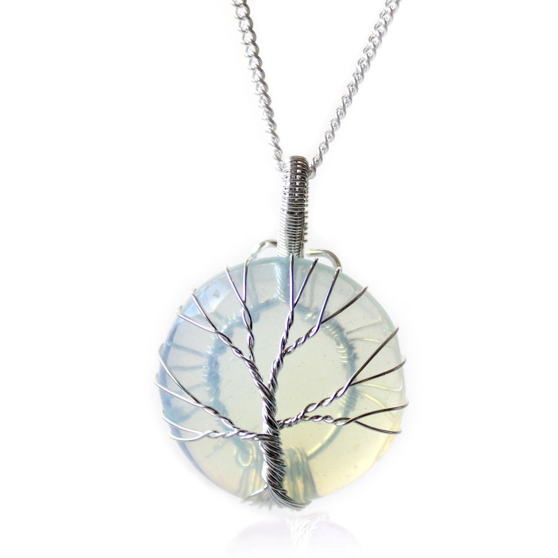 Tree of Life Gemstone Necklace - Opalite product packaging on clean background from Quintessential Holistic Health Ltd