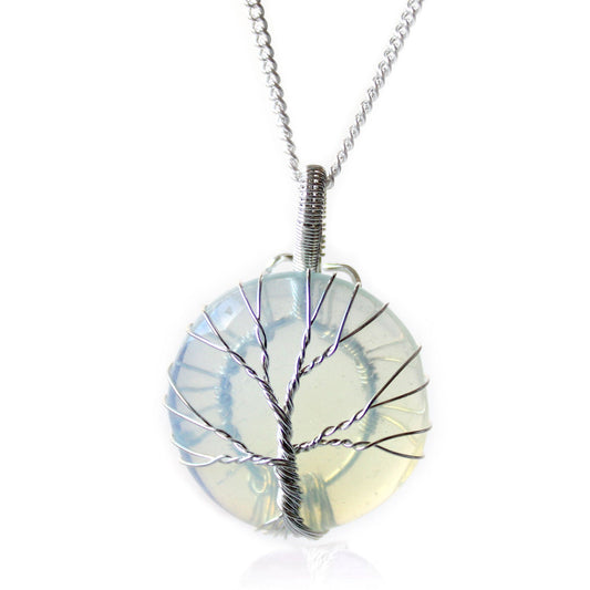 Tree of Life Gemstone Necklace - Opalite product packaging on clean background from Quintessential Holistic Health Ltd