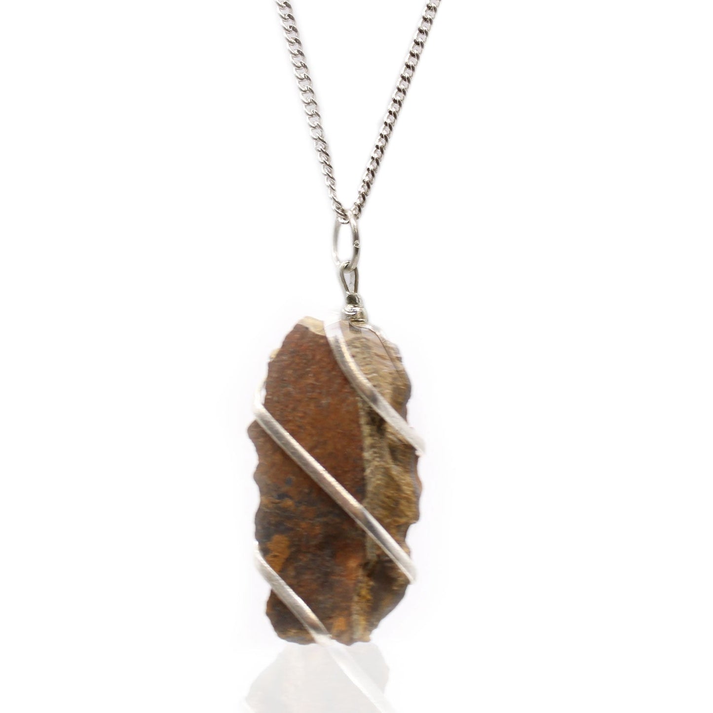 Cascade Wrapped Gemstone Necklace - Rough Tigers Eye product packaging on clean background from Quintessential Holistic Health Ltd