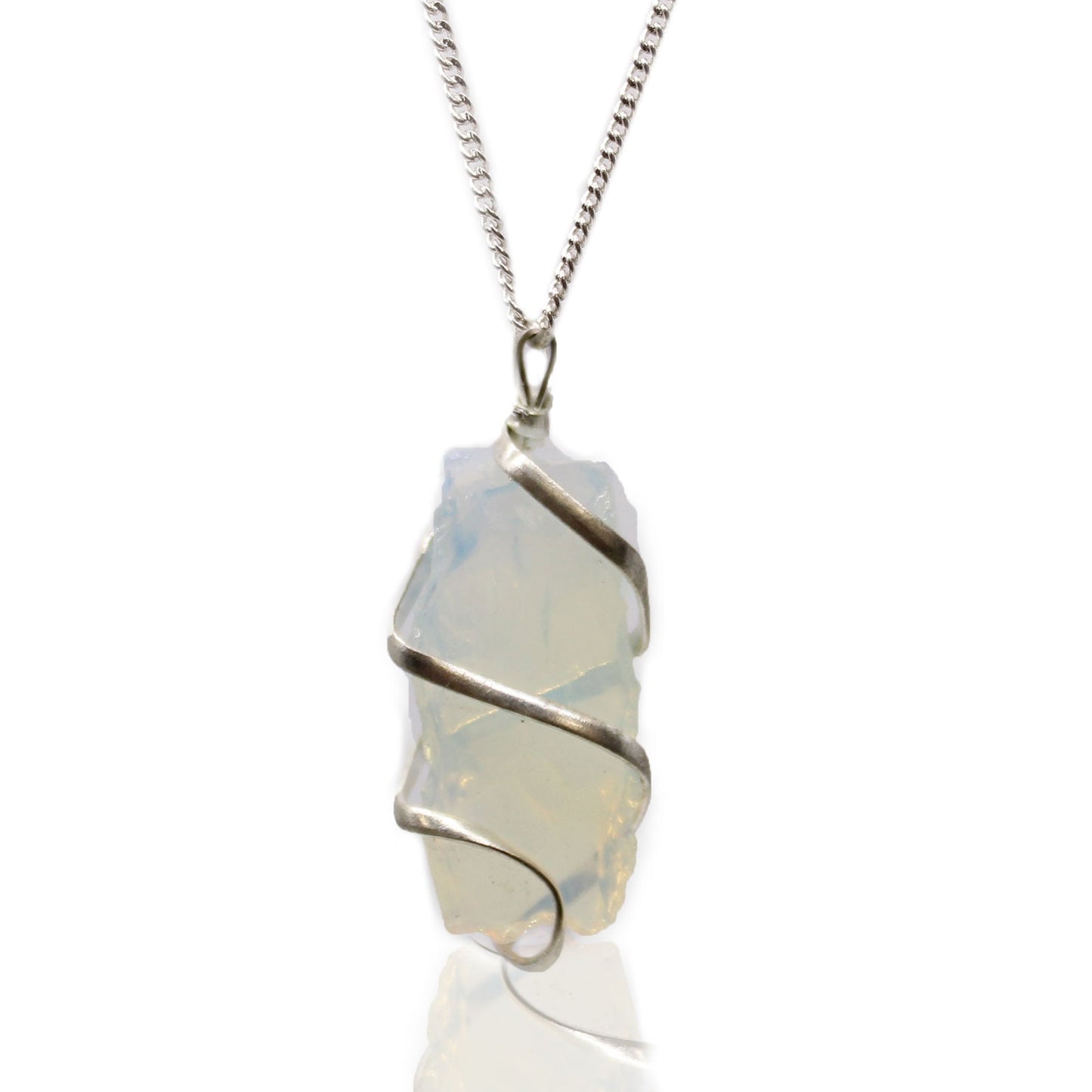 Cascade Wrapped Gemstone Necklace - Rough Opalite product packaging on clean background from Quintessential Holistic Health Ltd