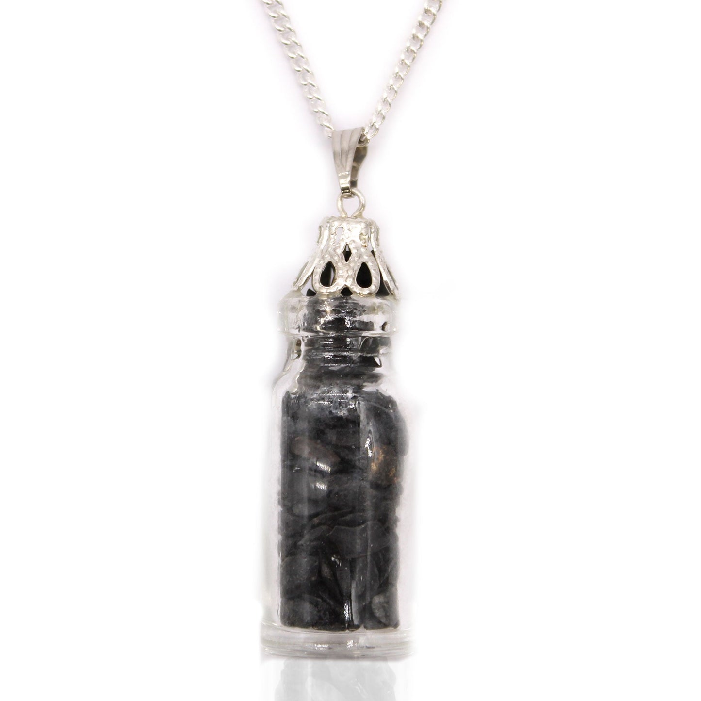 Bottled Gemstones Necklace - Black Onyx product packaging on clean background from Quintessential Holistic Health Ltd