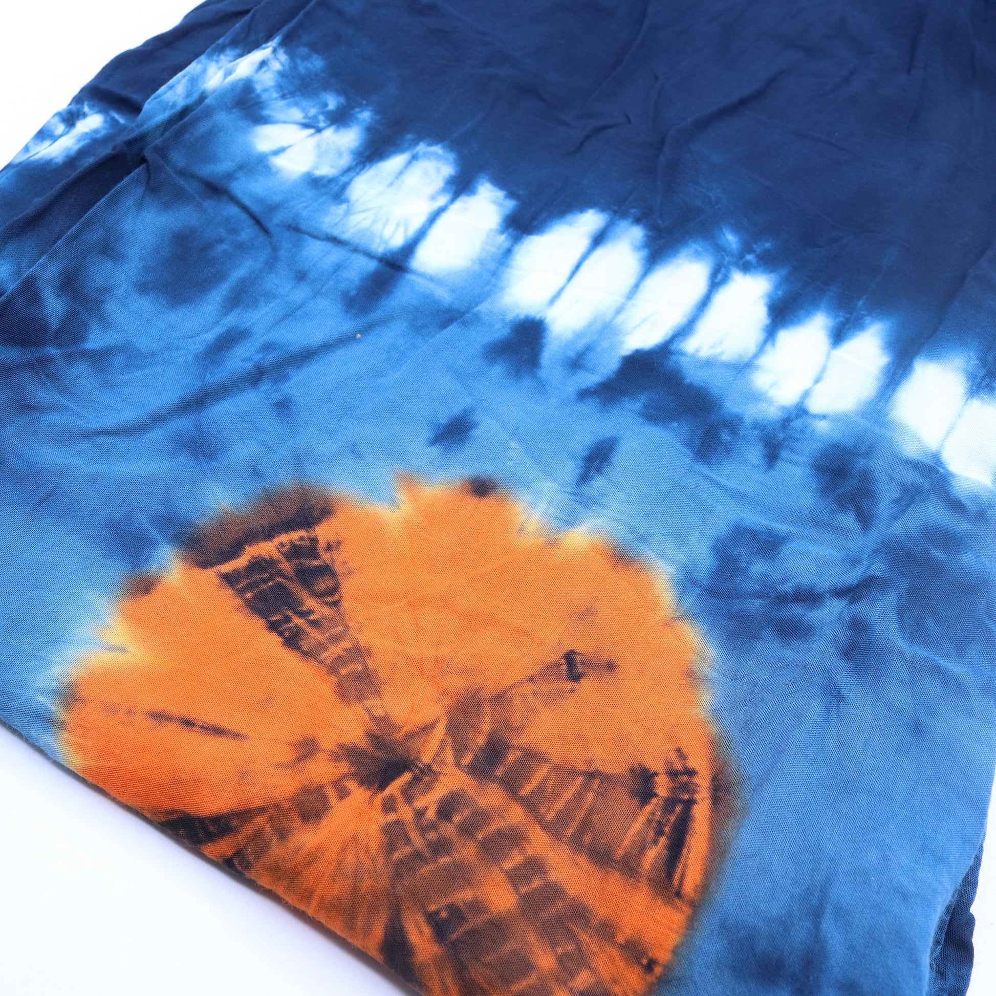 Japanese Style Unisex Tie Dyed Lounge Pants - Large / Teal and Orange product packaging on clean background from Quintessential Holistic Health Ltd