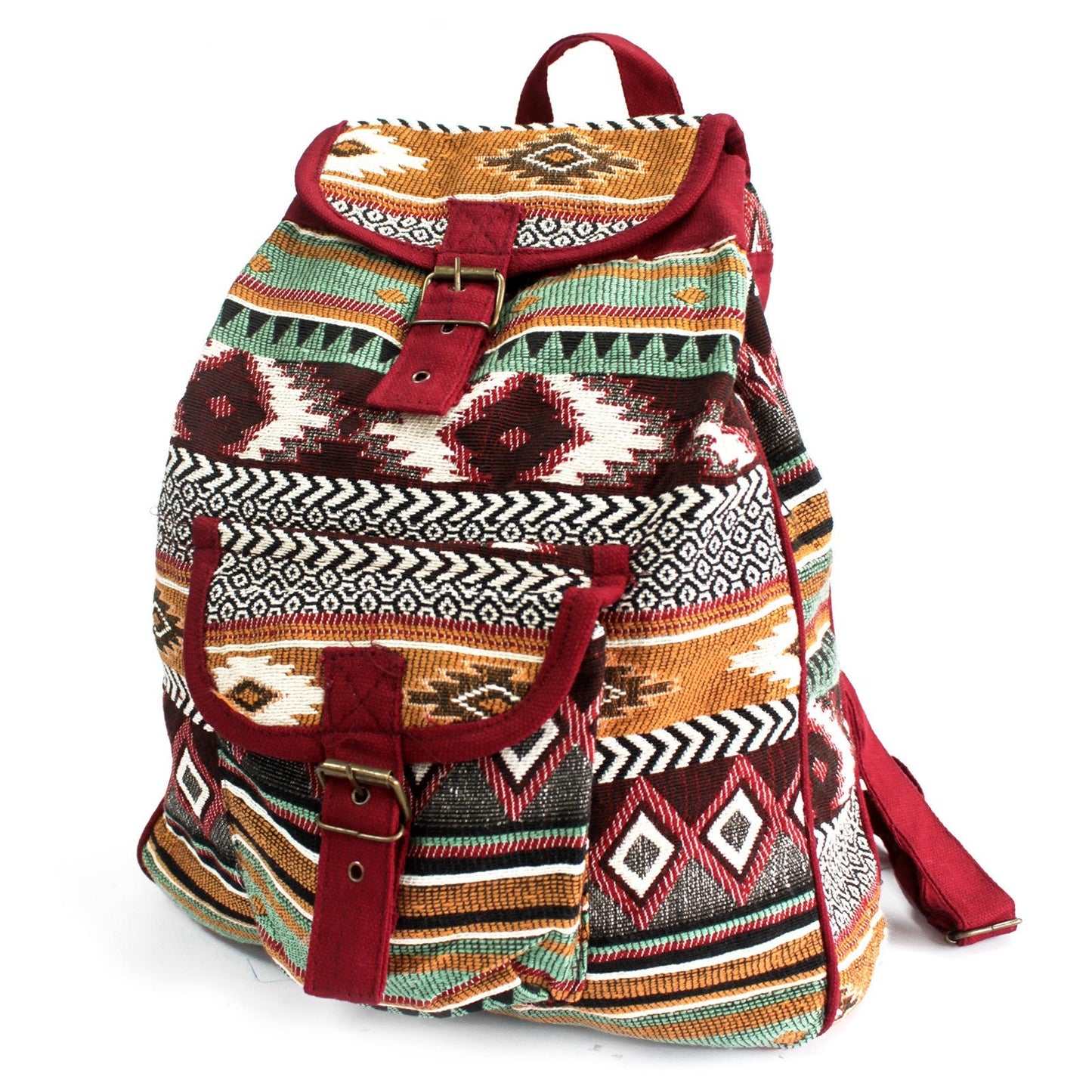 Handmade Jacquard Backpack - Chocolate product packaging on clean background from Quintessential Holistic Health Ltd