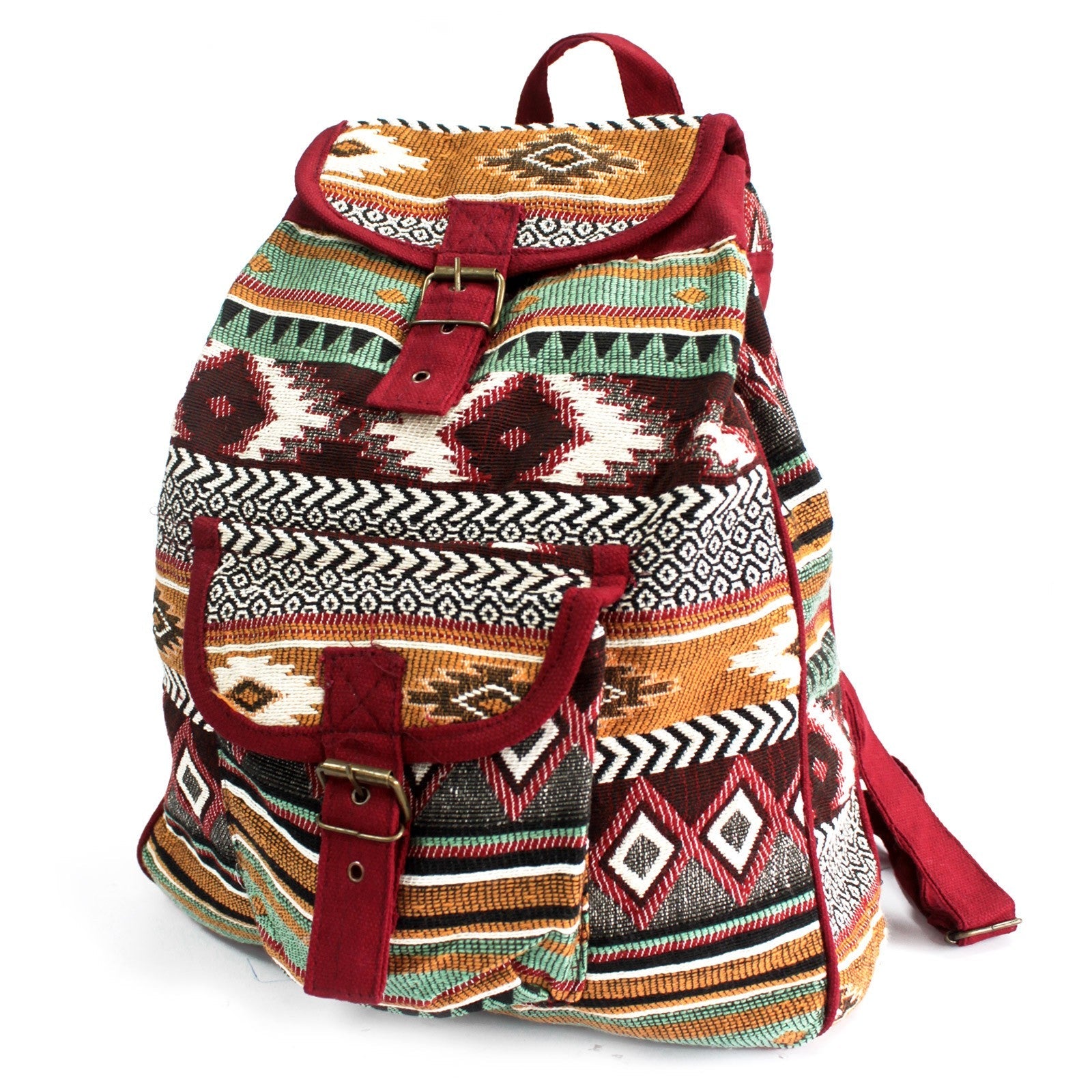 Handmade Jacquard Backpack - Chocolate product packaging on clean background from Quintessential Holistic Health Ltd