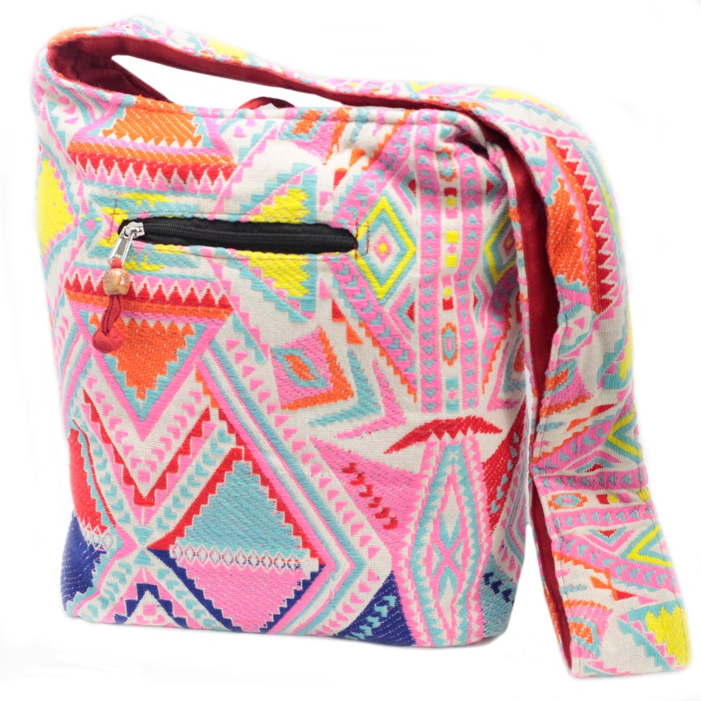 Kathmandu Cotton Cross-Body Bag - Sunrise / Multicolour product packaging on clean background from Quintessential Holistic Health Ltd