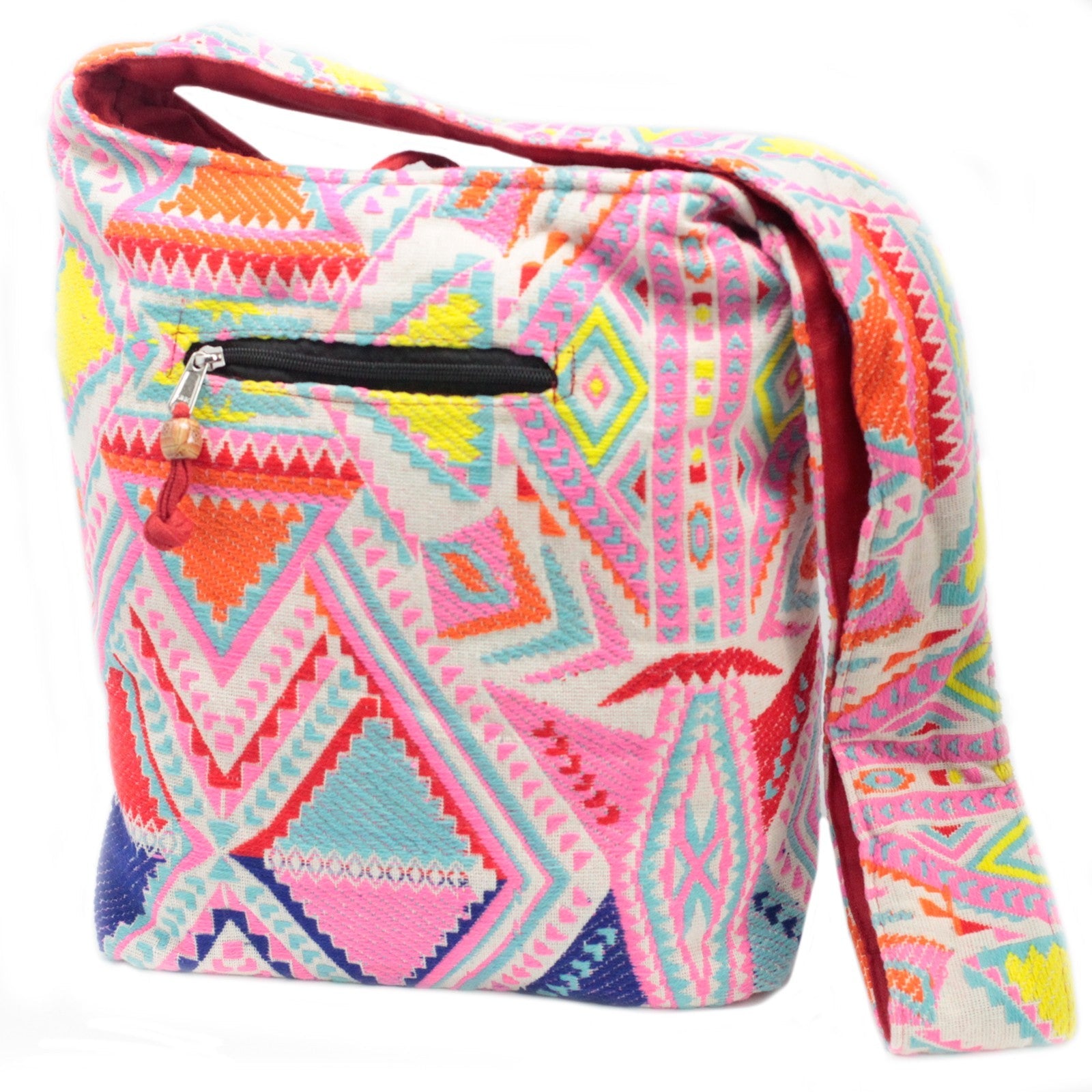 Kathmandu Cotton Cross-Body Bag - Sunrise / Multicolour product packaging on clean background from Quintessential Holistic Health Ltd