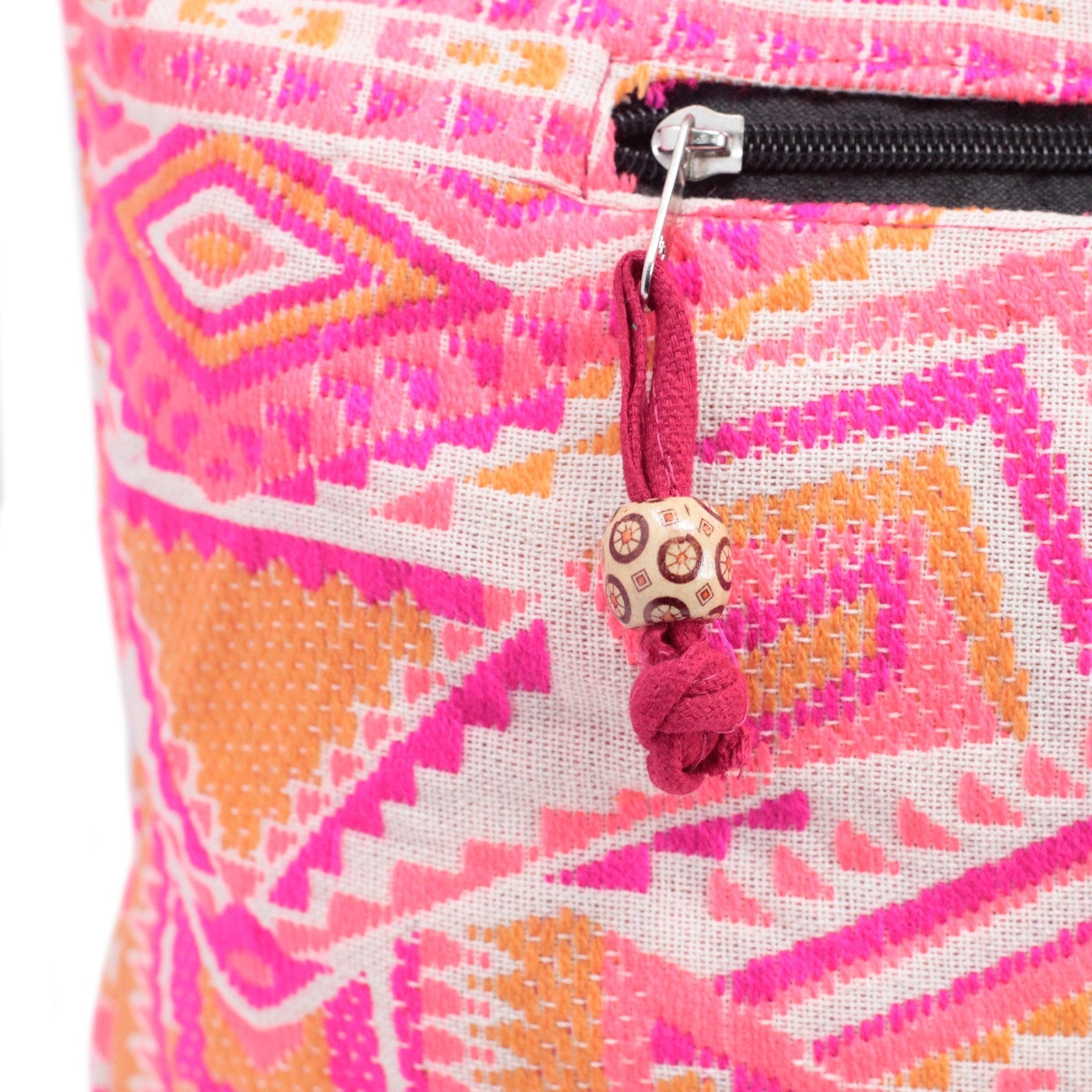 Kathmandu Cotton Cross-Body Bag - Sunset / Pink and Golden Yellow product packaging on clean background from Quintessential Holistic Health Ltd