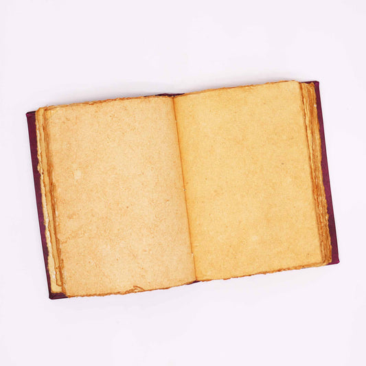 Handmade Leather-Bound Eco-Friendly Deckle Edged Journal - Extra Large - Burgundy - Zinc Hamsa - main product image from Quintessential Holistic Health Ltd UK