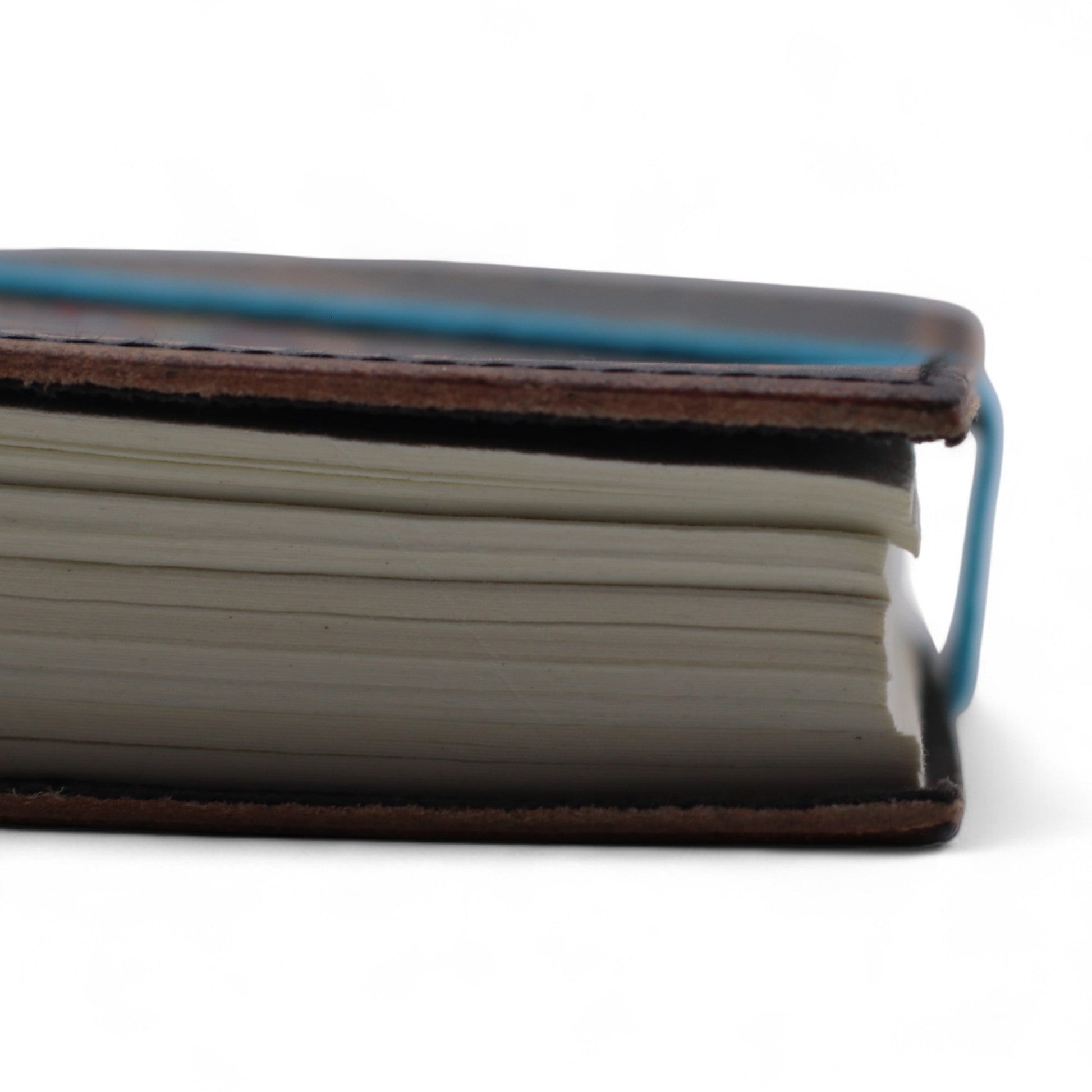 Handmade Leather-Bound Eco-Friendly Journal with Wrap – My Chakras Are Aligned AF product packaging on clean background from Quintessential Holistic Health Ltd