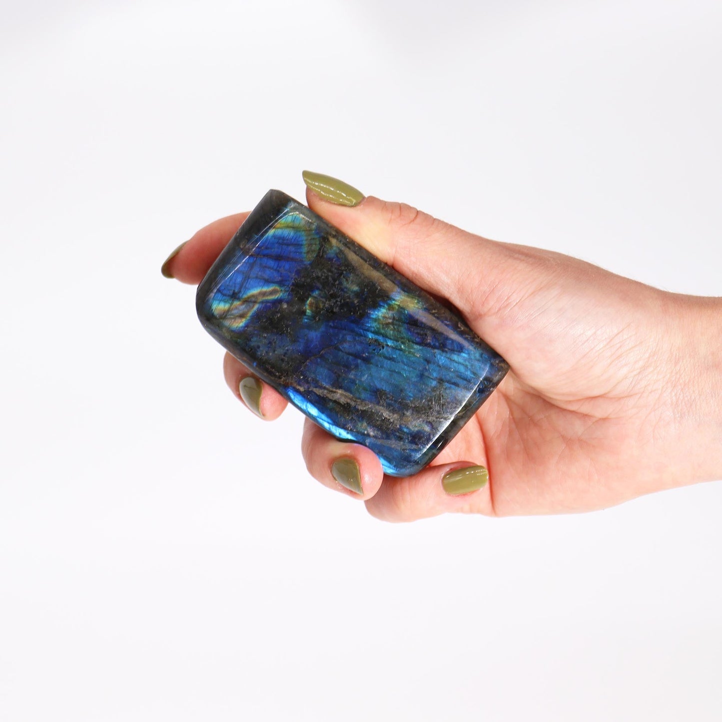 Natural Labradorite Stone - Medium product packaging on clean background from Quintessential Holistic Health Ltd