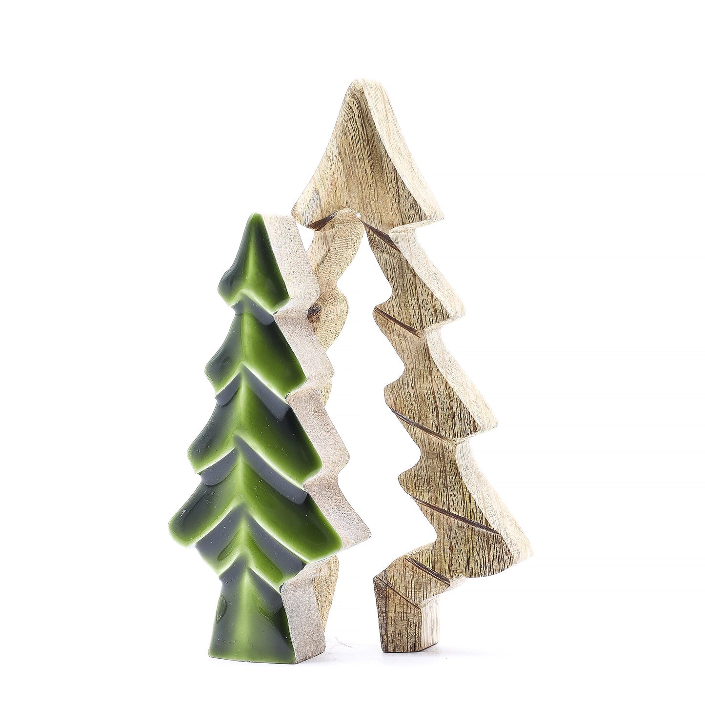 Handcrafted Enamel Wooden 3D Tree Decoration - Single Christmas Tree product packaging on clean background from Quintessential Holistic Health Ltd
