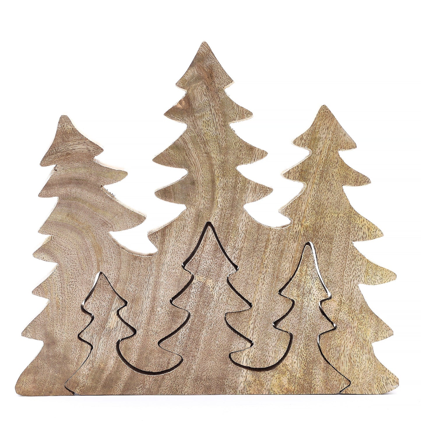 Handcrafted Enamel Wooden 3D Tree Decoration - Three Trees product packaging on clean background from Quintessential Holistic Health Ltd