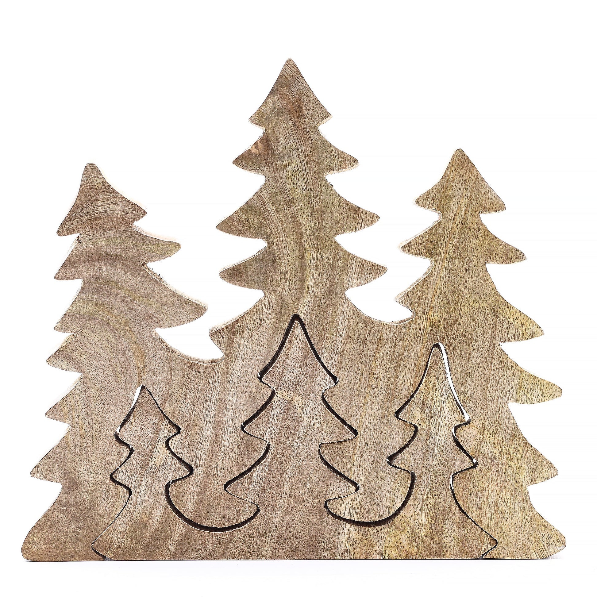 Handcrafted Enamel Wooden 3D Tree Decoration - Three Trees product packaging on clean background from Quintessential Holistic Health Ltd