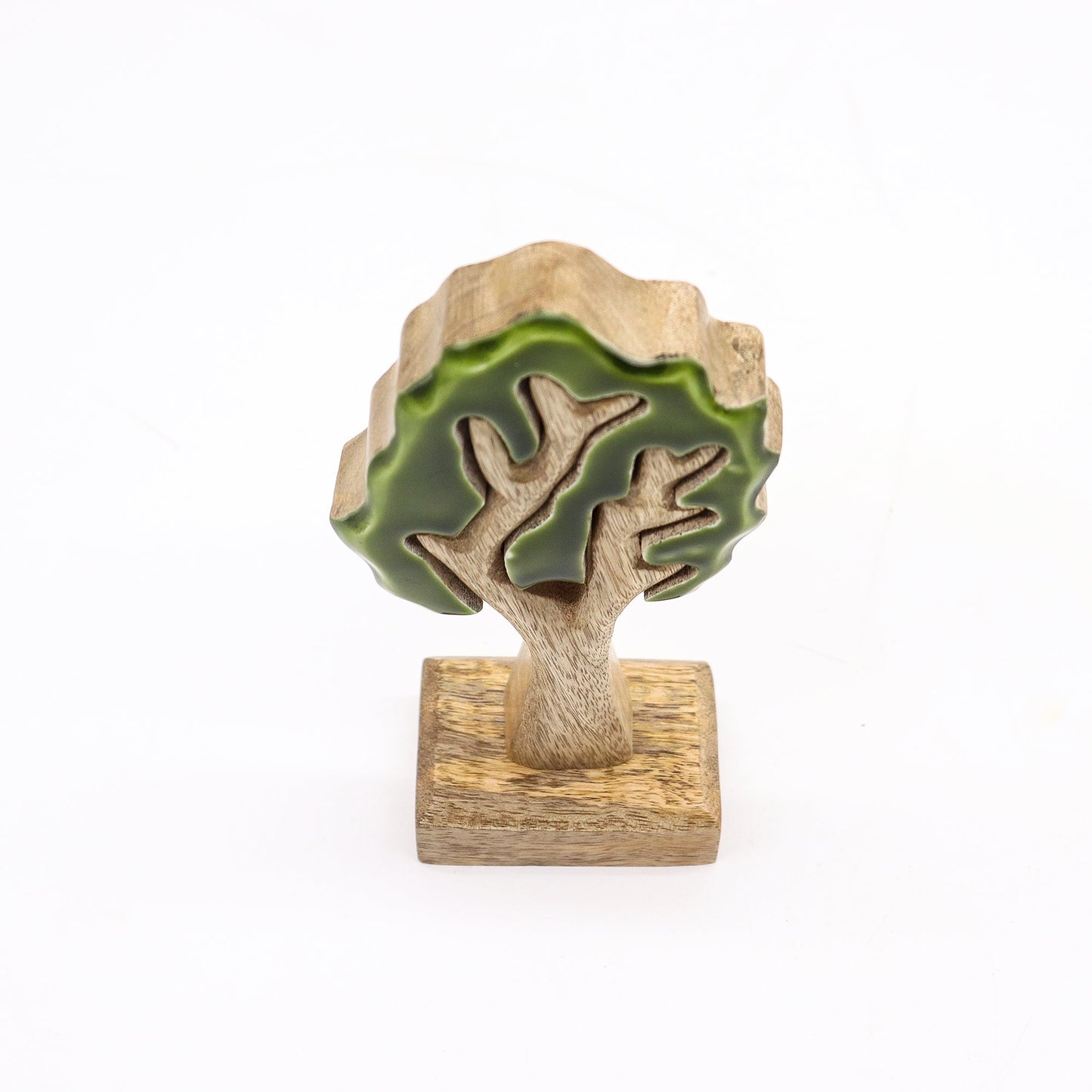 Handcrafted Enamel Wooden 3D Tree Decoration - Single Tree product packaging on clean background from Quintessential Holistic Health Ltd