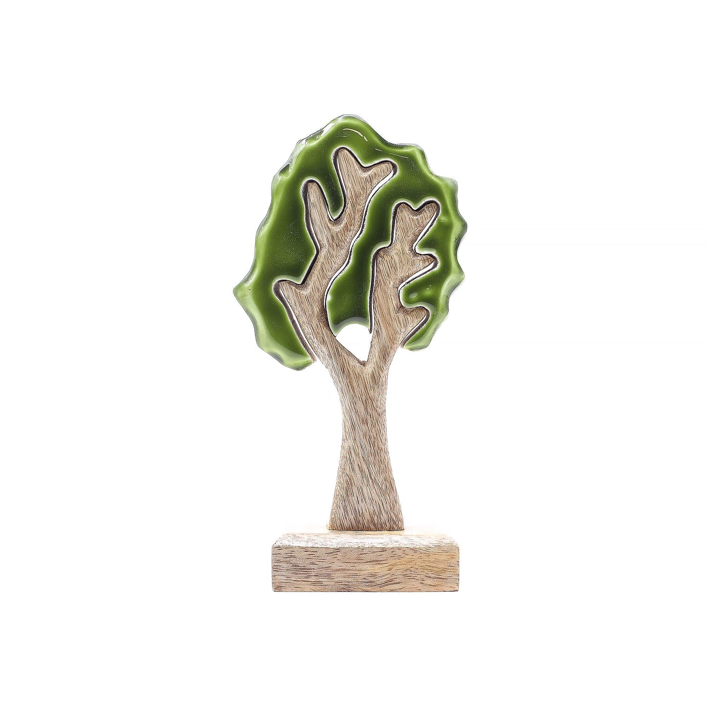Handcrafted Enamel Wooden 3D Tree Decoration - Single Tree product packaging on clean background from Quintessential Holistic Health Ltd