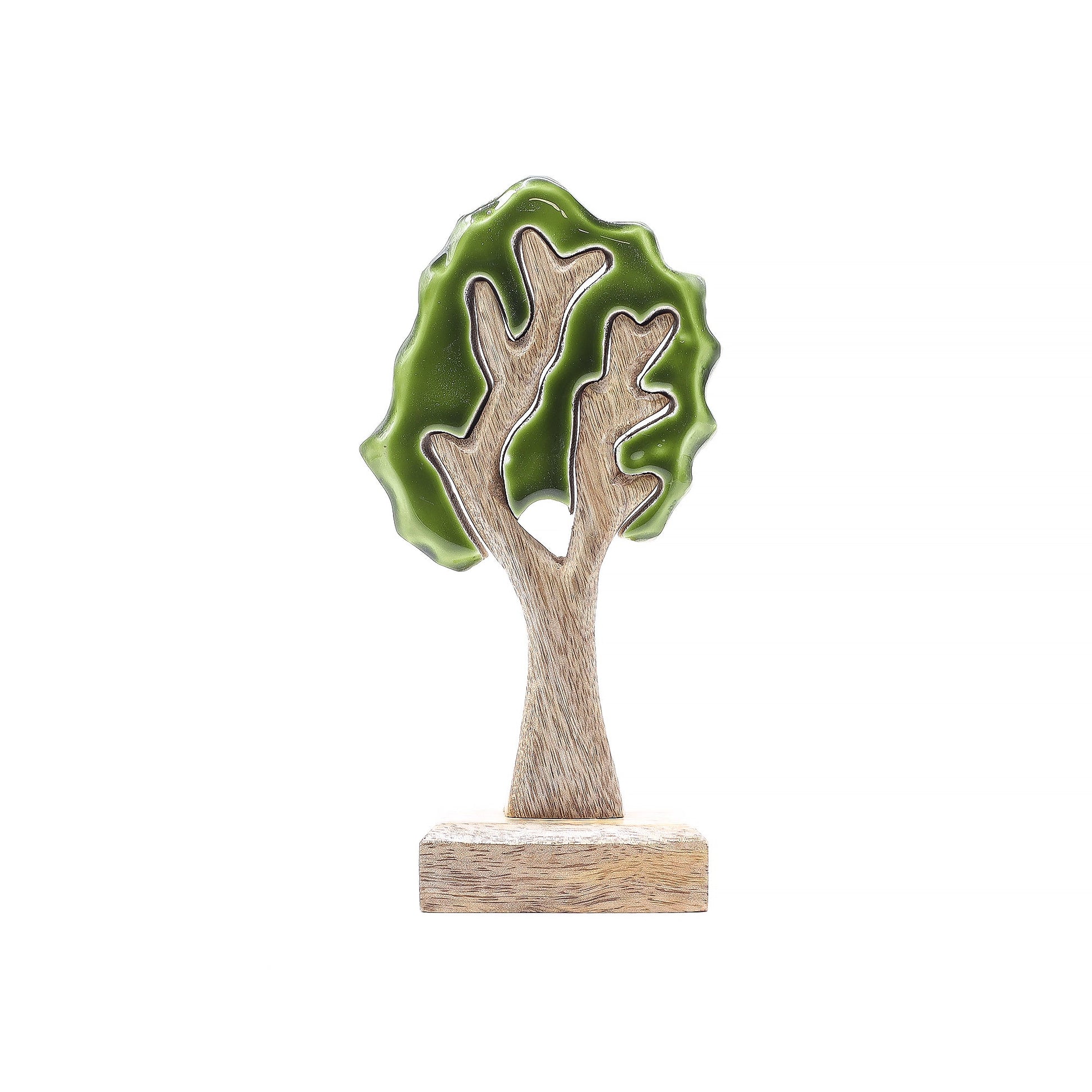 Handcrafted Enamel Wooden 3D Tree Decoration - Single Tree product packaging on clean background from Quintessential Holistic Health Ltd