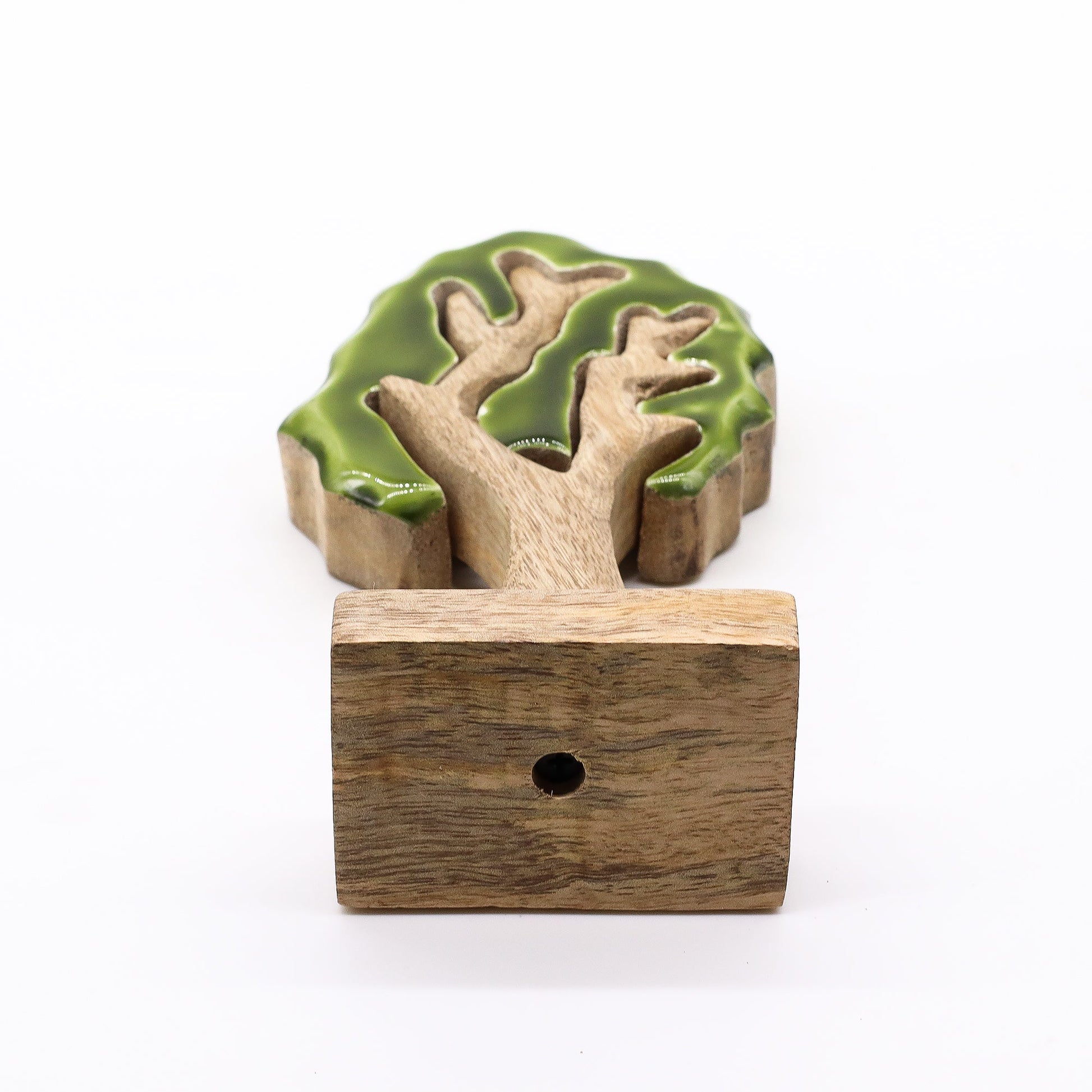 Handcrafted Enamel Wooden 3D Tree Decoration - Single Tree product packaging on clean background from Quintessential Holistic Health Ltd