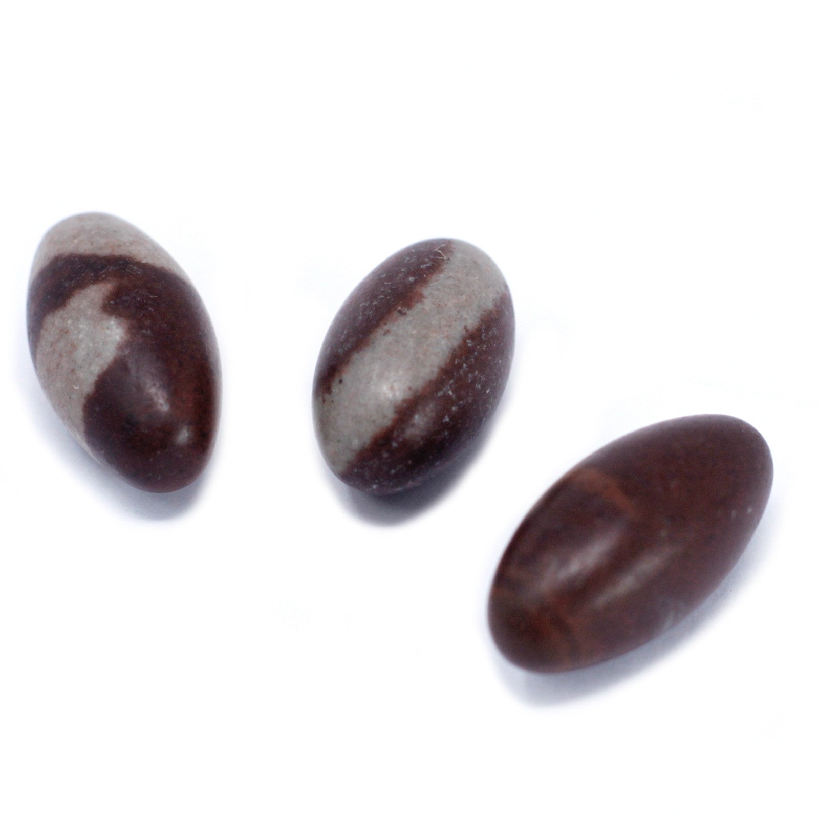 3 x Shiva Lingam Egg Shaped Stones - Extra Small product packaging on clean background from Quintessential Holistic Health Ltd