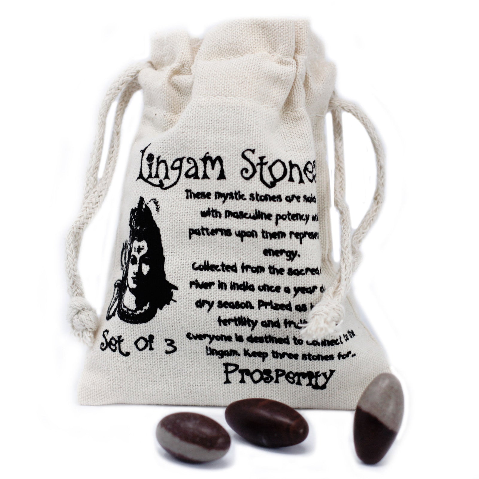 3 x Shiva Lingam Egg Shaped Stones - Extra Small product packaging on clean background from Quintessential Holistic Health Ltd