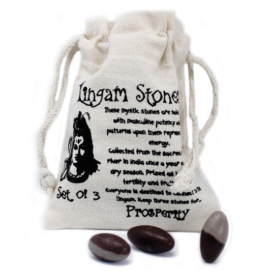 3 x Shiva Lingam Egg Shaped Stones - Extra Small product packaging on clean background from Quintessential Holistic Health Ltd