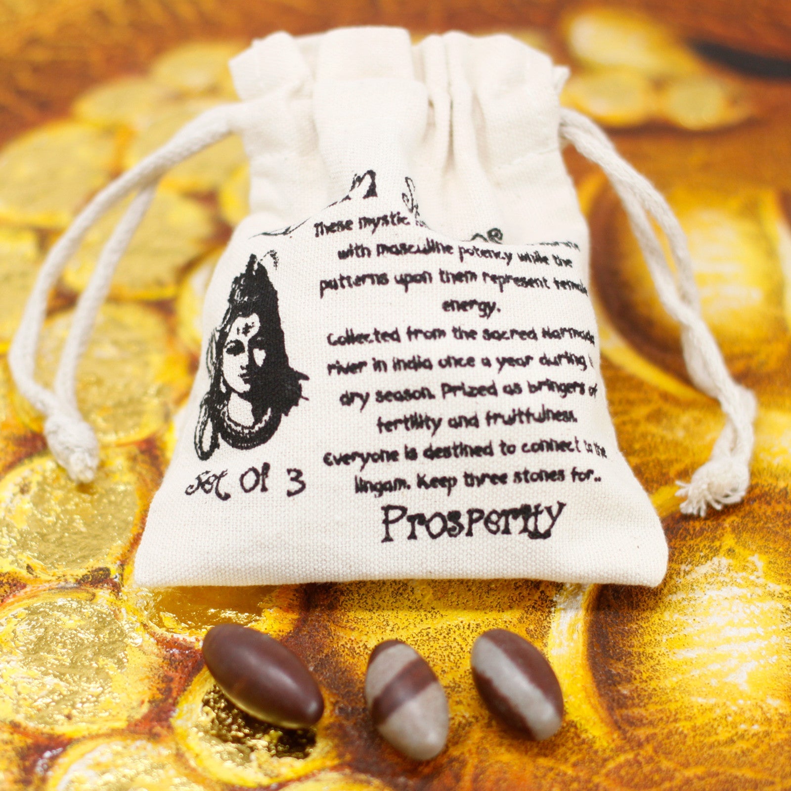 3 x Shiva Lingam Egg Shaped Stones - Extra Small product packaging on clean background from Quintessential Holistic Health Ltd