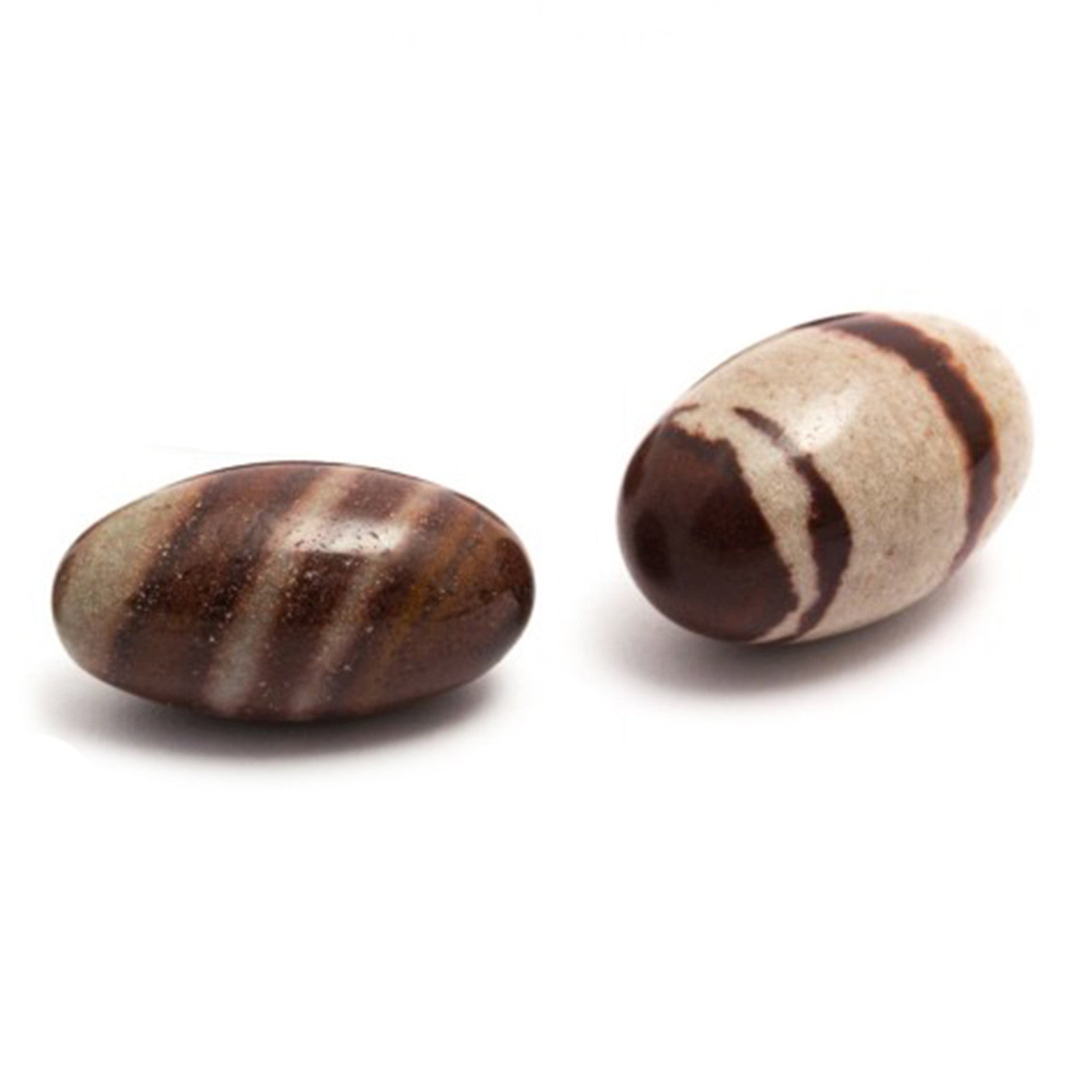 2 x Shiva Lingam Egg Shaped Stones- 2 Stones - Small product packaging on clean background from Quintessential Holistic Health Ltd