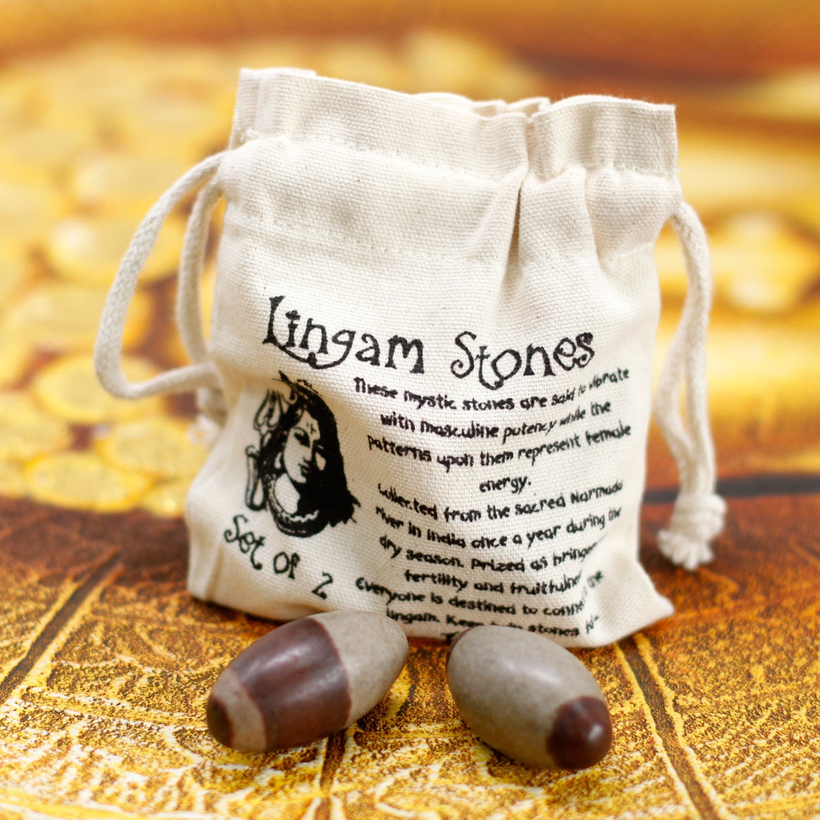 2 x Shiva Lingam Egg Shaped Stones- 2 Stones - Small product packaging on clean background from Quintessential Holistic Health Ltd