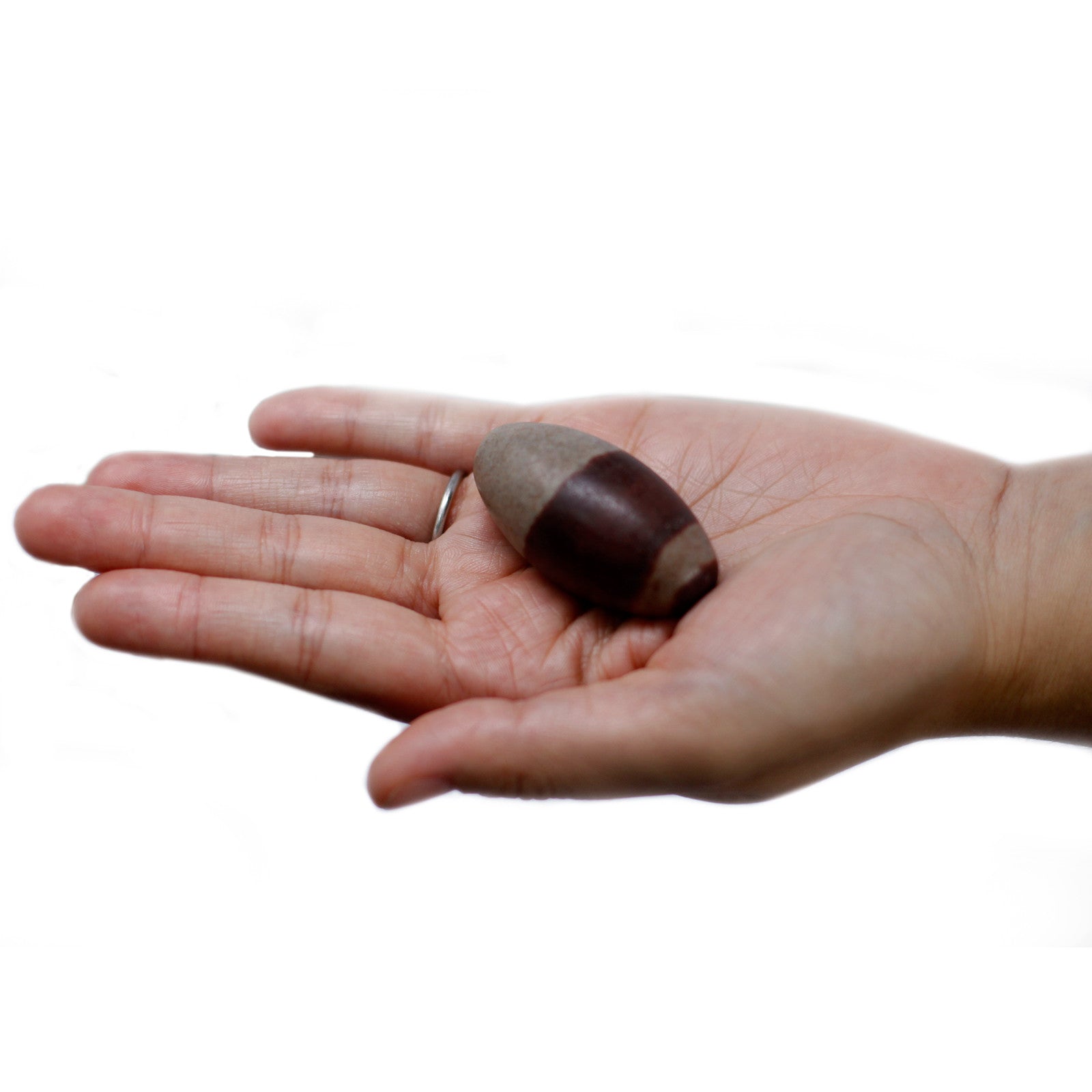 2 x Shiva Lingam Egg Shaped Stones- 2 Stones - Small product packaging on clean background from Quintessential Holistic Health Ltd