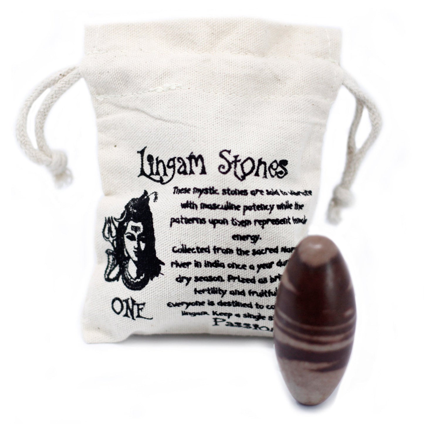 1 x Shiva Lingam Egg Shaped Stone - Medium product packaging on clean background from Quintessential Holistic Health Ltd