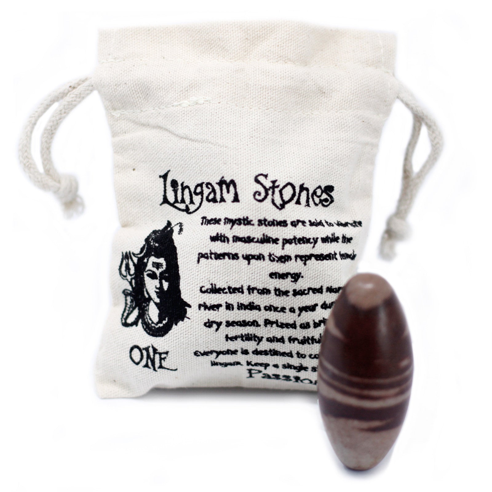 1 x Shiva Lingam Egg Shaped Stone - Medium product packaging on clean background from Quintessential Holistic Health Ltd