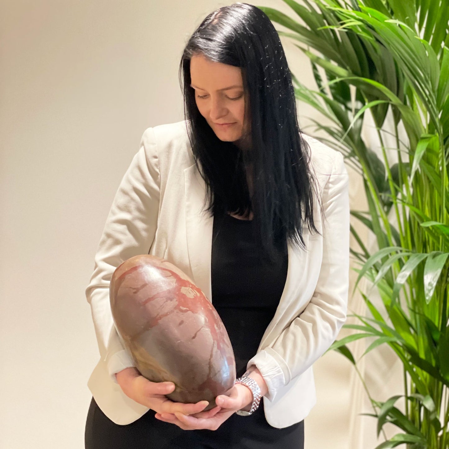 1 x Shiva Lingam Egg Shaped Stone - Extra Large product packaging on clean background from Quintessential Holistic Health Ltd