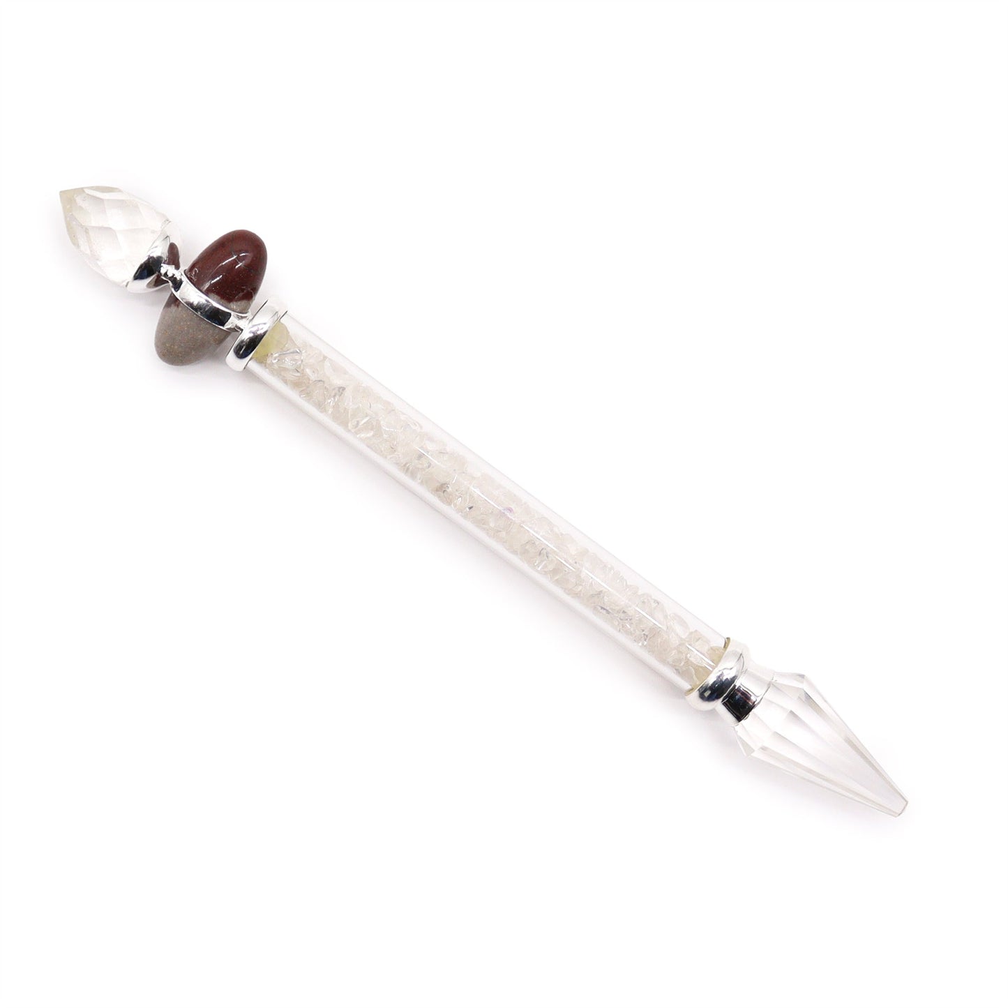 Shiva Lingam Magic Healing Wand - Rock Quartz Gemstones / Wisdom product packaging on clean background from Quintessential Holistic Health Ltd