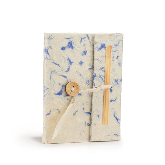 Pocket Eco-Friendly Lokta Paper Notebook - Mixed Blue Cotton - main product image from Quintessential Holistic Health Ltd UK