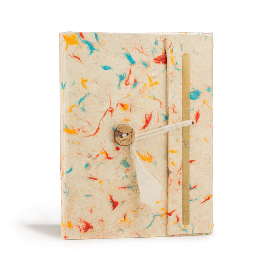 Eco-Friendly Lokta Paper Notebook - A6 - Mixed Colour Cotton - main product image from Quintessential Holistic Health Ltd UK