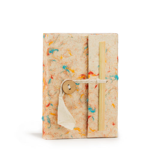 Pocket Eco-Friendly Lokta Paper Notebook - Mixed Colour Cotton - main product image from Quintessential Holistic Health Ltd UK