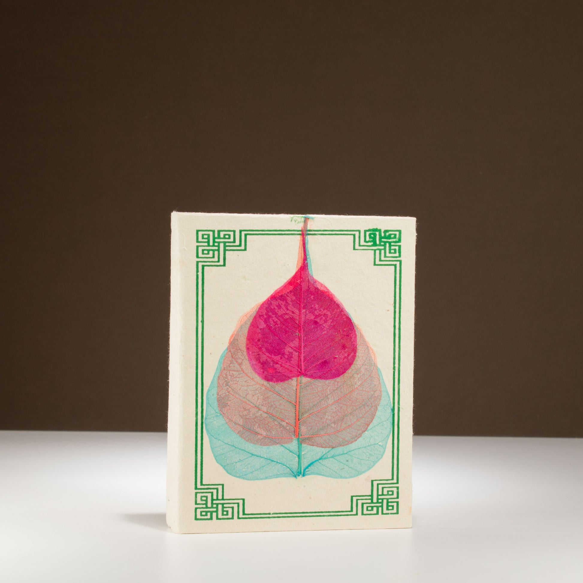 A6 Eco-Friendly Lokta Paper Notebook - Bodhi Leaf product packaging on clean background from Quintessential Holistic Health Ltd