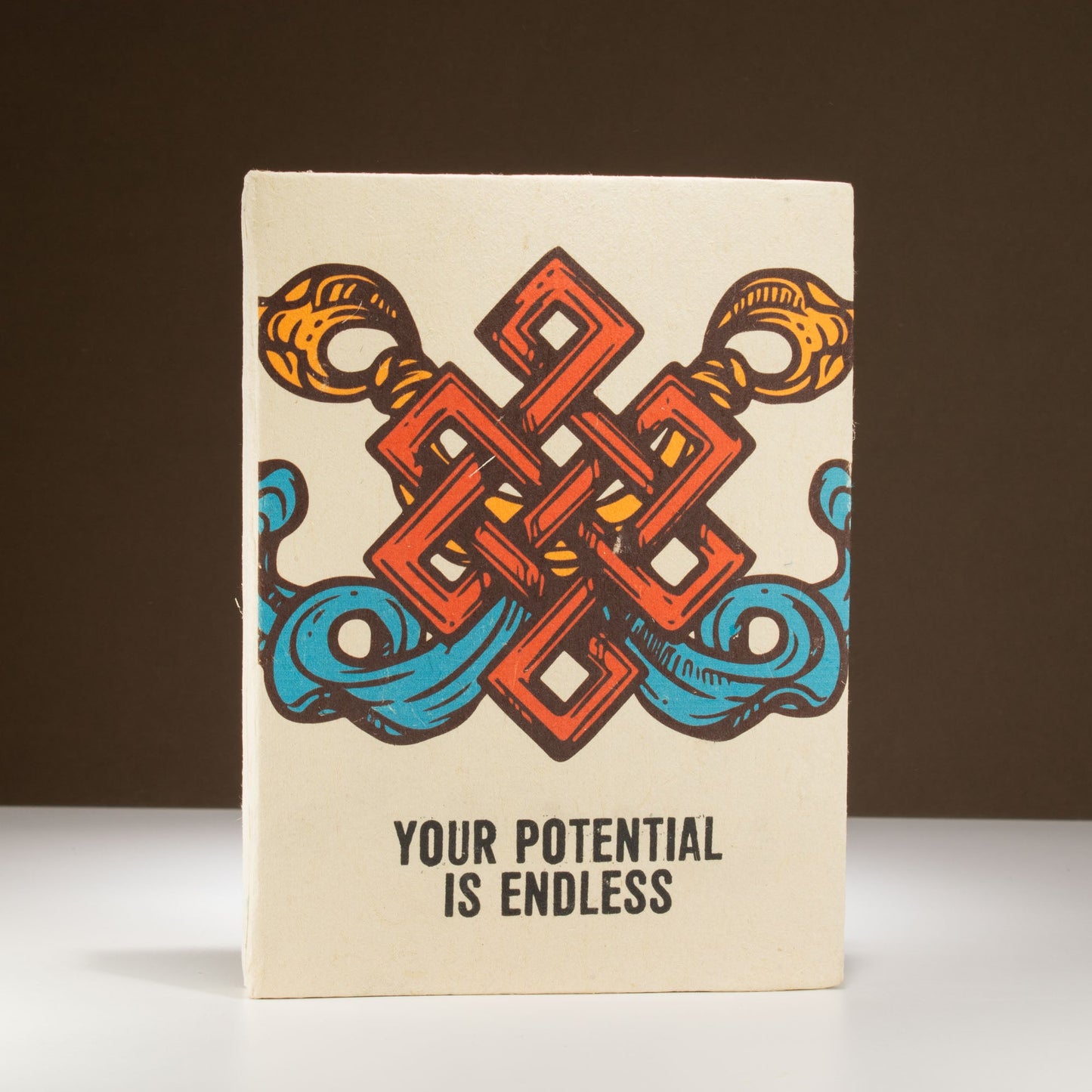 A5 Eco-Friendly Lokta Paper Journal inc Bookmark - Your Potential product packaging on clean background from Quintessential Holistic Health Ltd