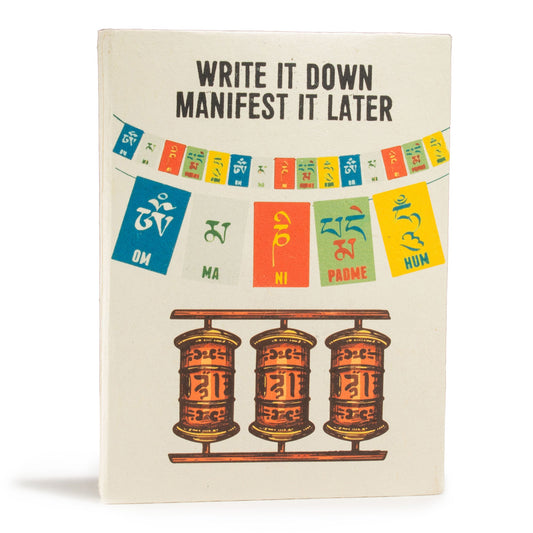 Eco-Friendly Lokta Paper Journal with Bookmark - A5 - Write it Down - Manifest it Later - main product image from Quintessential Holistic Health Ltd UK