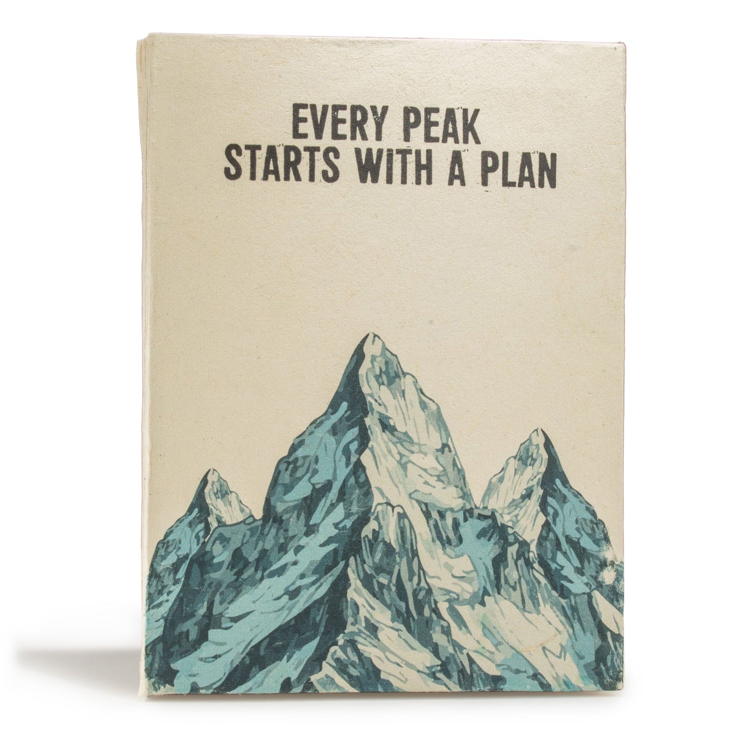 A5 Eco-Friendly Lokta Paper Journal inc Bookmark - Every Peak Starts with a Plan product packaging on clean background from Quintessential Holistic Health Ltd