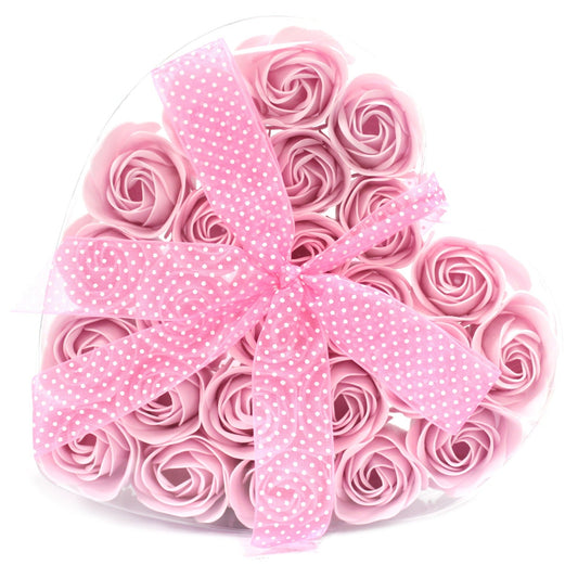 24 Luxury Soap Flowers - Heart / Pink product packaging on clean background from Quintessential Holistic Health Ltd