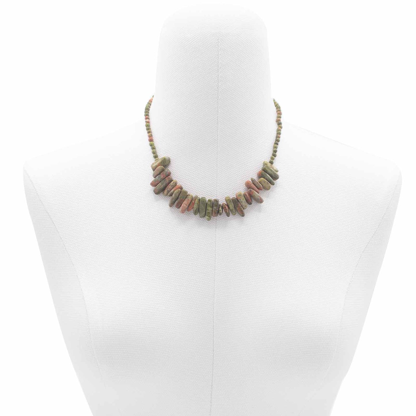 Longstone Gem Necklace - Unakite product packaging on clean background from Quintessential Holistic Health Ltd