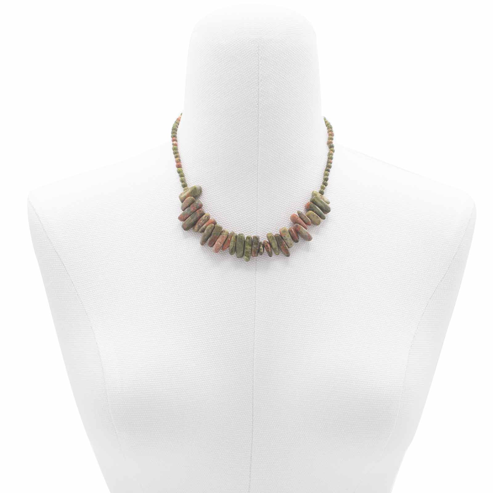 Longstone Gem Necklace - Unakite product packaging on clean background from Quintessential Holistic Health Ltd