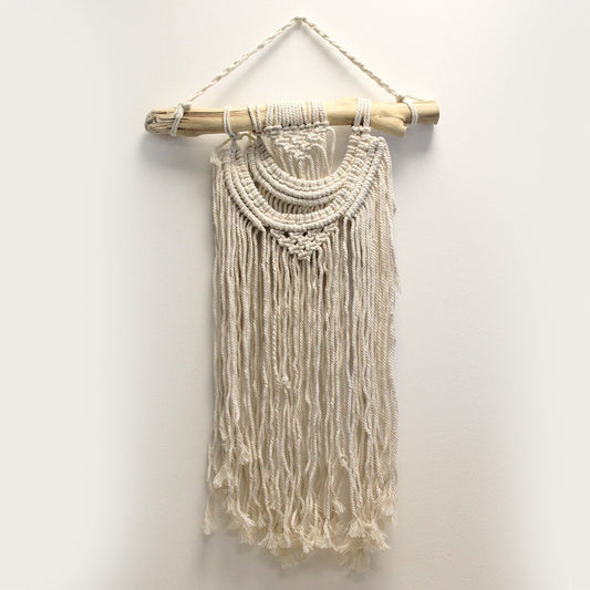 Handcrafted Cotton Macrame Wall Hanging - Two Waves - main product image from Quintessential Holistic Health Ltd UK
