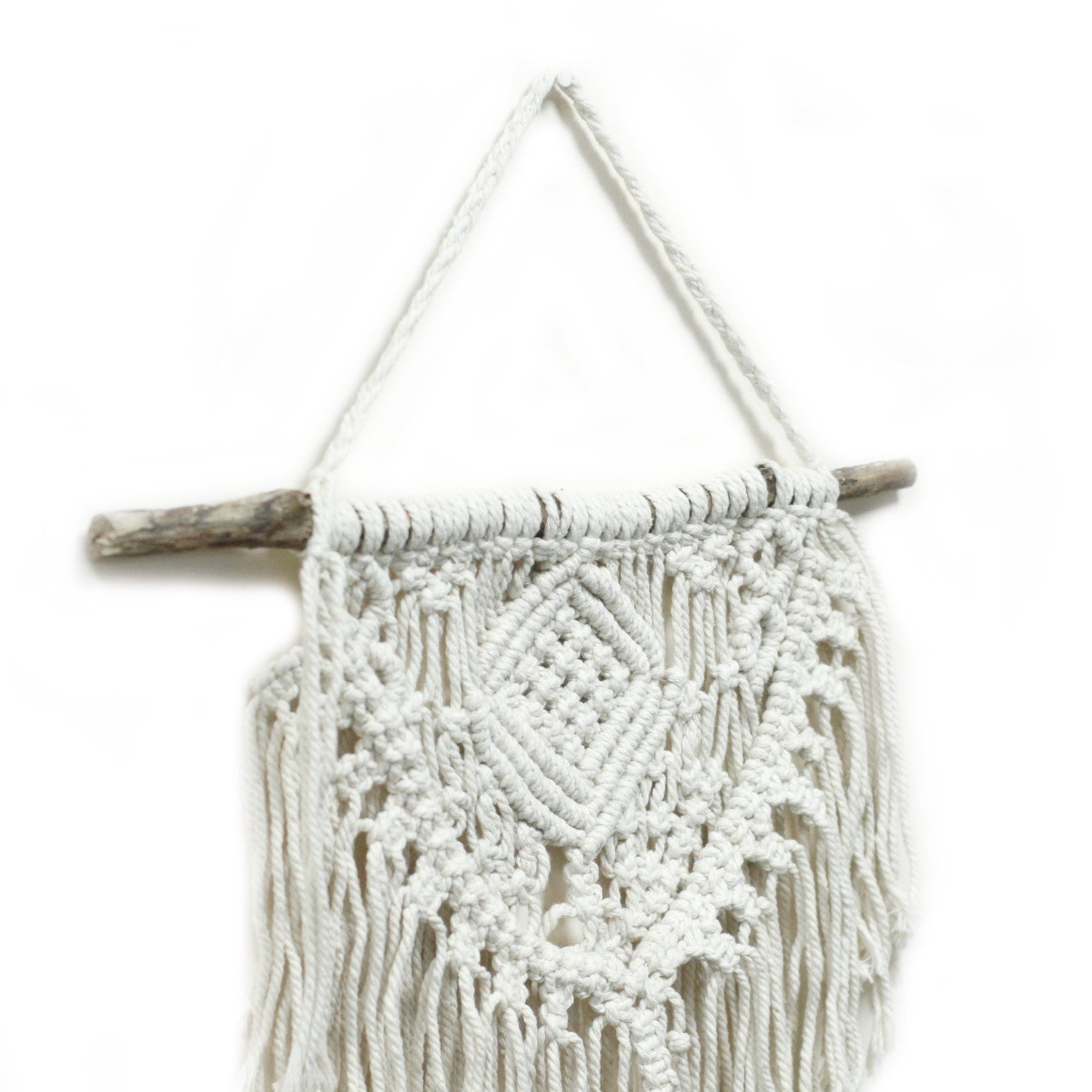 Handcrafted Cotton Macrame Wall Hanging - Home and Heart product packaging on clean background from Quintessential Holistic Health Ltd