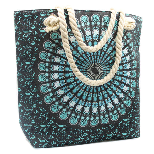 Rope Handled Mandela Bag - Deep Blue product packaging on clean background from Quintessential Holistic Health Ltd