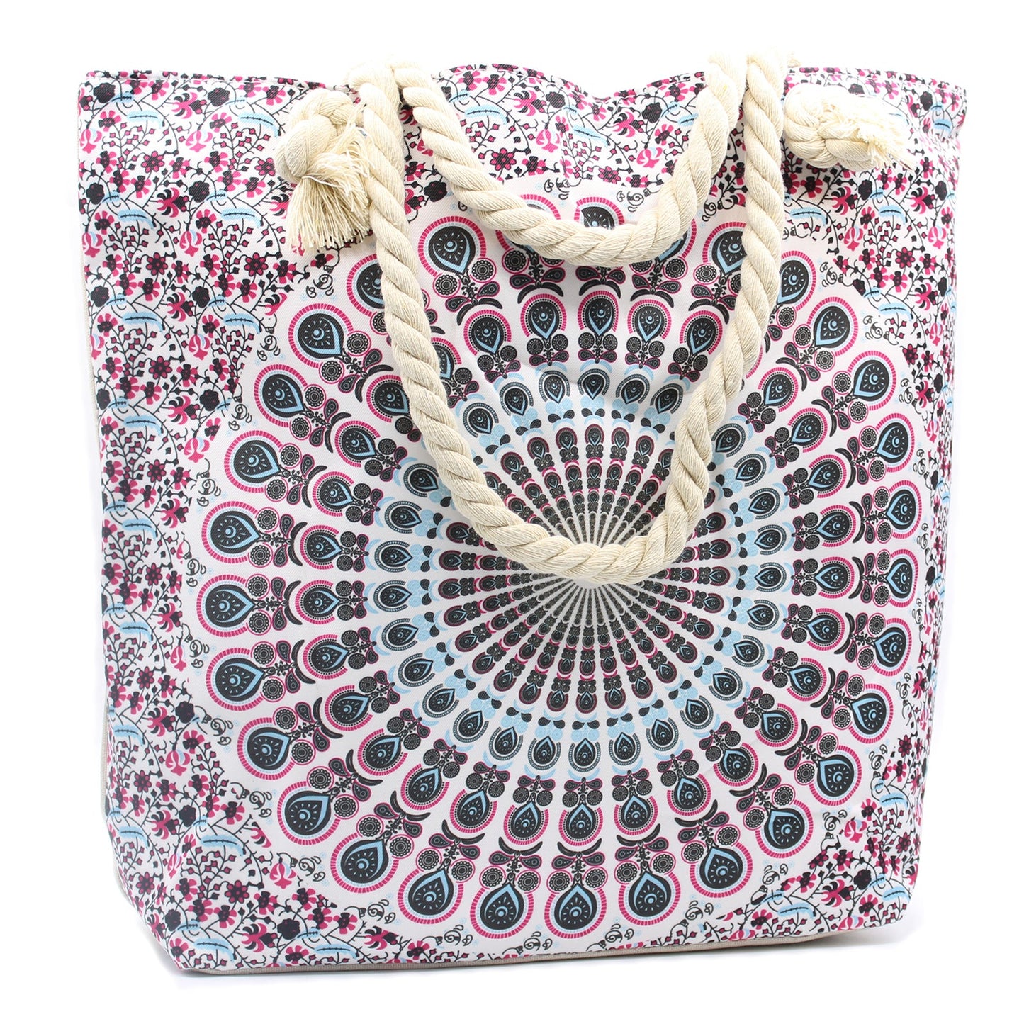 Rope Handled Mandela Bag - Pink and Blue product packaging on clean background from Quintessential Holistic Health Ltd