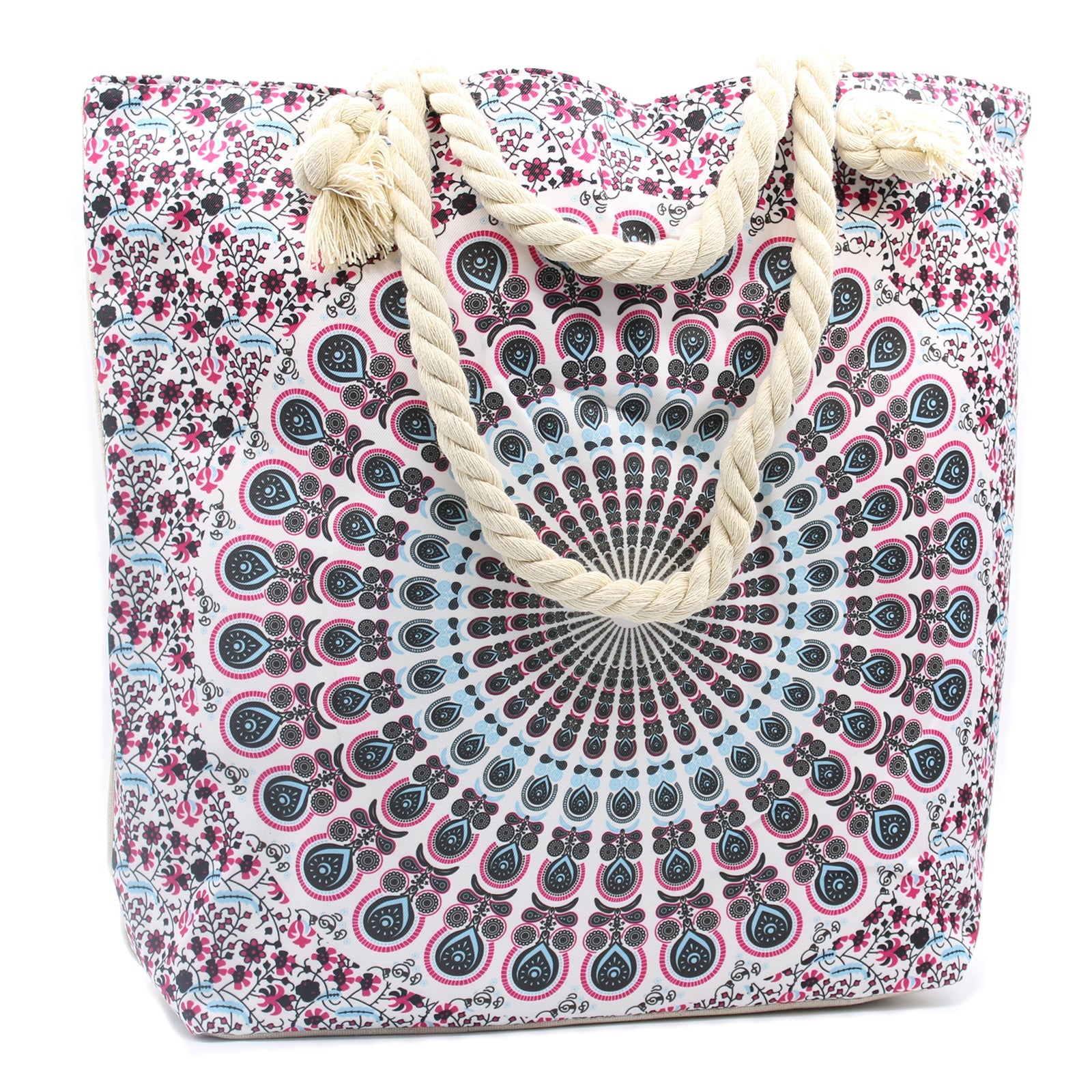 Rope Handled Mandela Bag - Pink and Blue product packaging on clean background from Quintessential Holistic Health Ltd